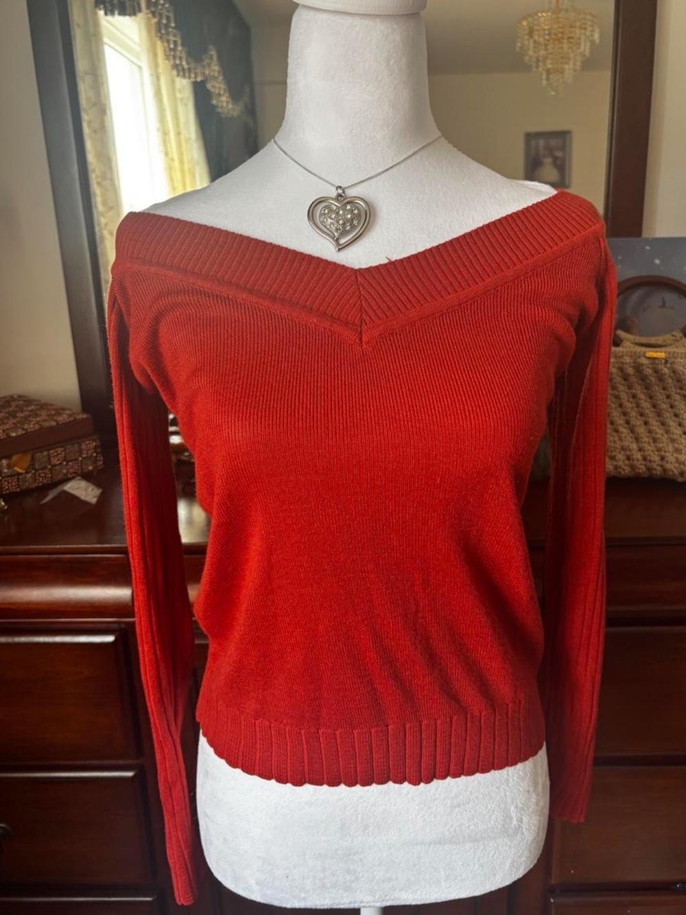 Off-Shoulder orange Women's Sweater